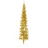 vidaXL Artificial Half Christmas Tree - Space-Saving 8 ft Gold PVC Christmas Tree with Steel Stand - 3 of 4