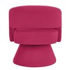 Lyngins 360° Swivel Barrel Chair, Modern Velvet Accent Chair with Curved Back & Solid Wood Base, Upholstered Swivel Chair/Armchair for Homerest - 2 of 4