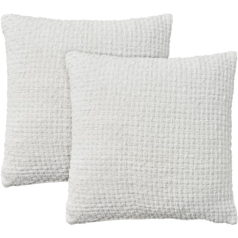 Mina Victory Beach Lifestyle Textured Conch Shell Indoor Throw Pillow White  18 X 18 : Target