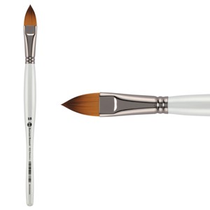 Borciani e Bonazzi UNICO Fiamatto Synthetic Series 822 Paint Brush, Cat's Tongue Size 18 - For Acrylic and Watercolor Painting - Ergonomic Handle, - 1 of 4
