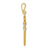 Black Bow Jewelry 14k Yellow Gold and White Rhodium 3D Two Tone Monkey Wrench Pendant - 2 of 4