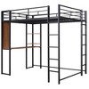 NicBex Full Size Loft Bed with Desk and 2 Shelves,Metal Loft Bed Frame with Guard & Ladder,Bed Frame for Adults,Kids,Box Spring Not Required - 4 of 4