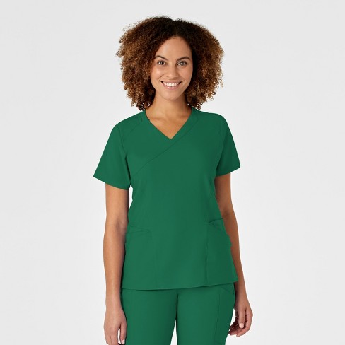 Wink W123 Women's Mock Wrap Scrub Top, Hunter, 1x : Target