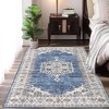 Vintage Floral Rugs for Living Room Bedroom Persian Area Rug Medallion Low Pile Non-Slip Carpet - 3 of 4