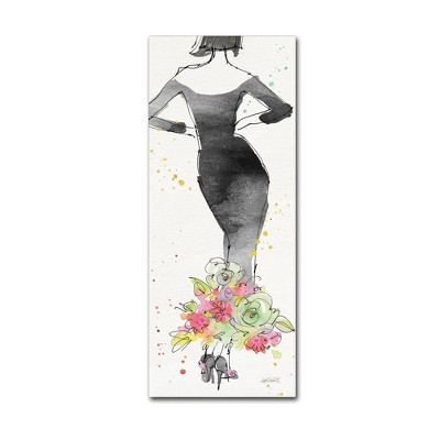 14" x 32" Floral Fashion I by Anne Tavoletti - Trademark Fine Art