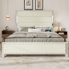 Accent Bed Frame Modern Upholstered Headboard with Storage Drawers for Bedroom Queen Size - 3irtyhousy - 2 of 4