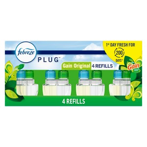 Febreze Plug Quadruple Air Freshener Refill - Gain Original - 3.48 fl oz/4pk - 1 of 4