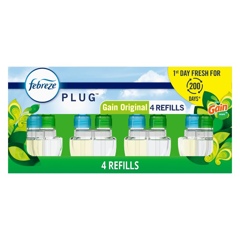 Febreze Plug Quadruple Air Freshener Refill Gain Original - 3.48 fl oz/4pk, 1 of 18