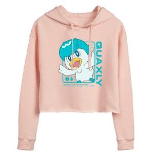 Women's - Pokémon - Quaxly Stats Cropped Graphic Hoodie - 1 of 3