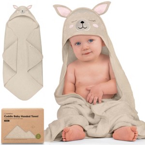 KeaBabies Cuddle Baby Hooded Towel, Organic Baby Bath Towel, Hooded Baby Towels, Baby Beach Towel for Newborn, Kids - 1 of 4