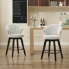 OUTSUPPLY 2 Pcs Wingback Swivel Bar Stools, Counter Height Adjustable Stools for Kitchen Island, Dining Room, Home Bar - 3 of 4