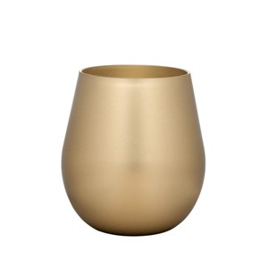 ChicFurnit Drinkware Metallic Plastic Wine Glasses Unbreakable Acrylic Design for Luxurious Entertaining, Gold, 3"*3"*4" - 1 of 4
