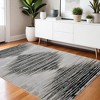 Black Silver And Taupe Geometric Area Rug - 2 of 3