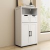 HDZNVF Farmhouse Storage Cabinet, Versatile Double Door Storage Cabinet with Adjustable Shelves - 4 of 4