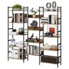 Bookshelf 5 Tier, Triple Wide Industrial Large Bookcase - 5 Open Display Shelves, Tall Rustic for Bedroom, Office - 2 of 4