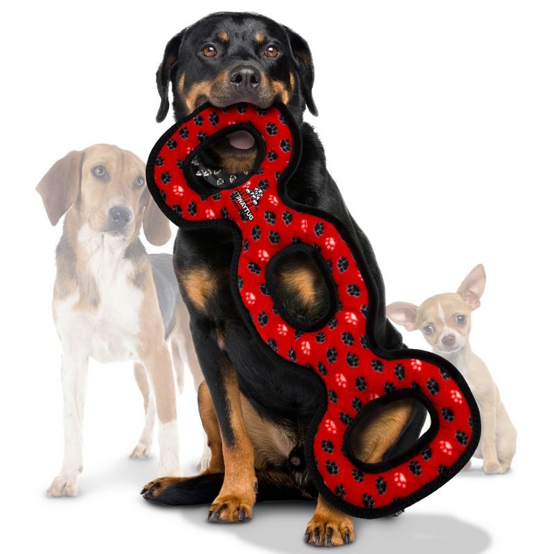 Tuffy Ultimate 3WayTug Paw Dog Toy - Red - M/L, 3 of 5
