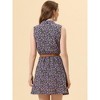 INSPIRE CHIC Women's Floral Sleeveless Half Placket Mini Belted Summer Dress - 4 of 4