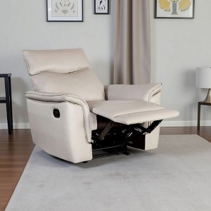 Royal Hampton Manual Recliner Chair, Taupe Leather Match, Padded Arms - 1 of 4