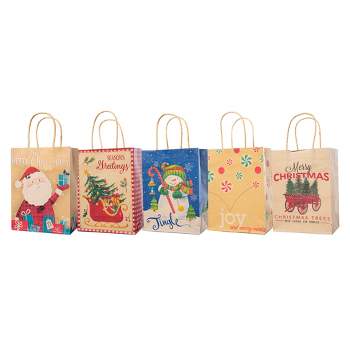 Lindy Bowman Pack of 15 Assorted Medium Christmas Gift Bags with Handle