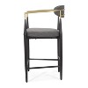 Christopher Knight Home Set of 2 25" Elmore Counter Height Barstools Charcoal/Black/Gold - 4 of 4
