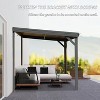 GDFStudio Spencer Patio Wall Mounted Galvanized Steel Pergola with Upgraded Drainage System - 2 of 4