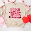Simply Sage Market Women's Graphic Sweatshirt Love Vibes Stars Checkered - 3 of 3