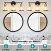POWLIG 22-in 3-Light Modern Black Gold Dimmable Bathroom Vanity Light with Cone Clear Glass Shade - 4 of 4