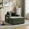 Vynxaria Modern Minimalist Corduroy Chaise Lounge Sofa -Detachable Cushions, Magazine Bag, Dual Cup Holders, Deep Seat for Living Room/Office - 2 of 4