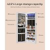 Wall-Mounted Jewelry Cabinet with LED Lights & Full-Length Mirror, Door Organizer and Storage, White - 4 of 4