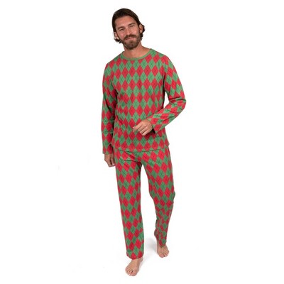 Leveret Mens Two Piece Cotton Argyle Christmas Pajamas : Target