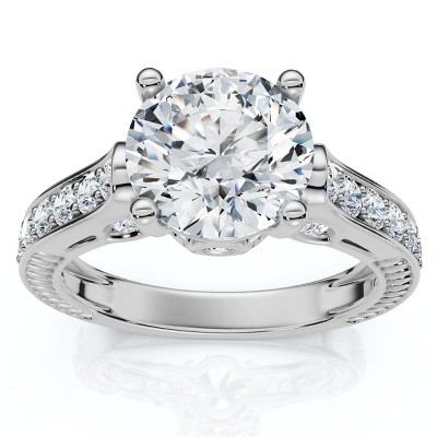 Pompeii3 Certified 2 1/4Ct Antique Diamond Engagement Ring 14k Gold or Platinum