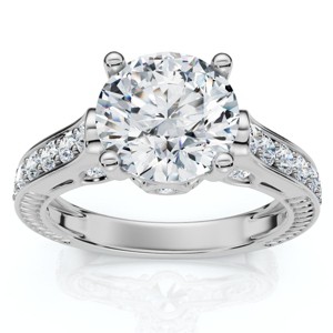 Pompeii3 Certified 2 1/4Ct Antique Diamond Engagement Ring 14k Gold or Platinum - 1 of 4