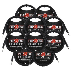 Pig Hog Solutions 3.5mm TRS to 3.5mm TRS Adapter Cable, 9ft - 10 Units - 1 of 2