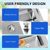Stainless steel sink, Free Standing Stainless-Steel Single Bowl with Workbench, Utility Sink with Cold & Hot Water Pipe for Kitchen, Bar, Garage - 4 of 4