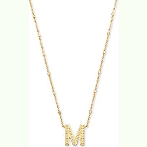 Letter A-Z Pendant Necklace for Women, 14K Gold Plated Fashion Jewelry - 1 of 4