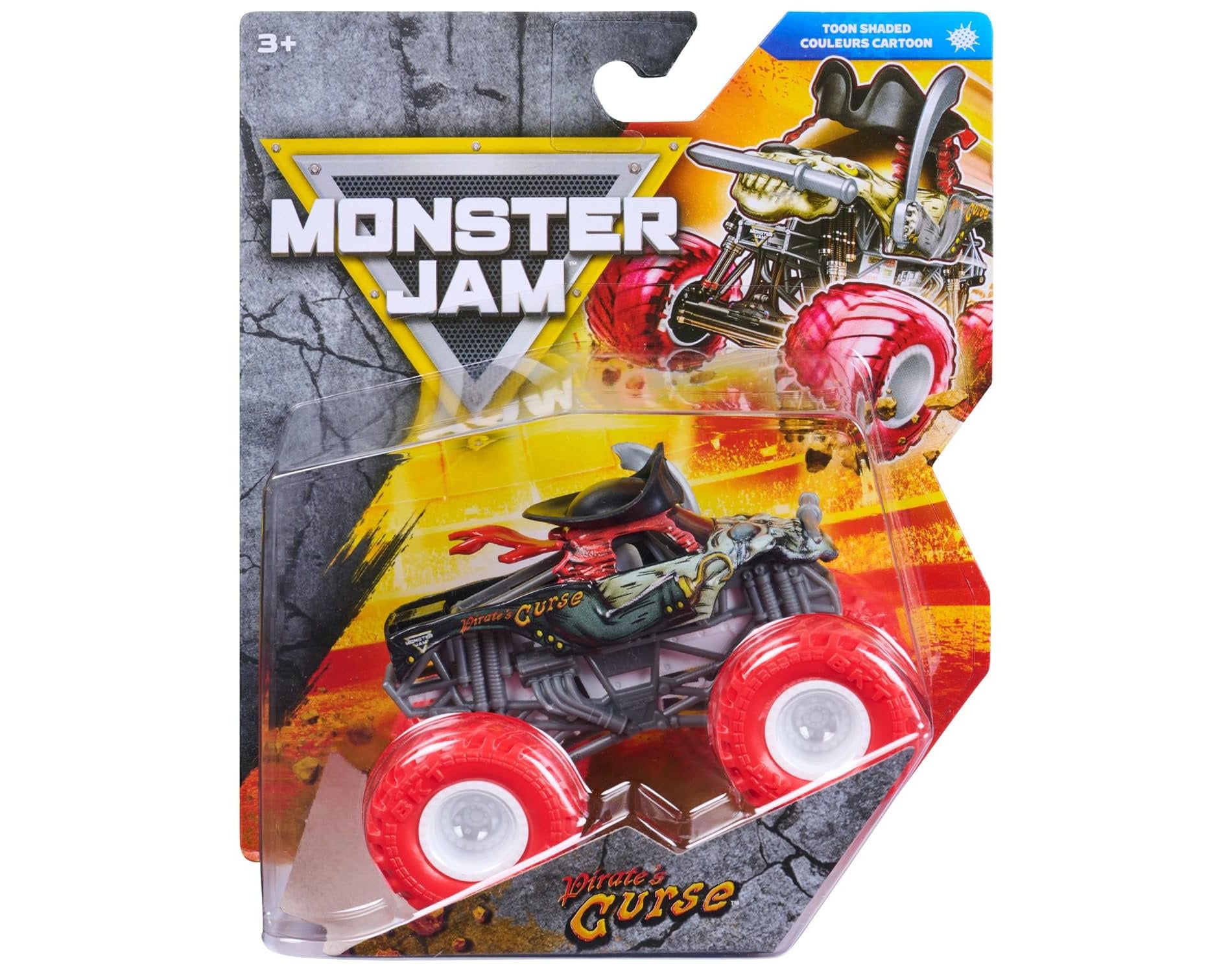 Monster Jam Series 47 Toon Shaded Pirate's Curse 1:64 2026 Scale Die-Cast Monster Truck with BKT Tires, Authentic Graphics, and Collectible QR Poster