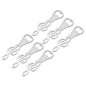 Unique Bargains Metal Music Note Flat Beer Soda Bottle Opener for Home Bar 6 Pcs - 1 of 4