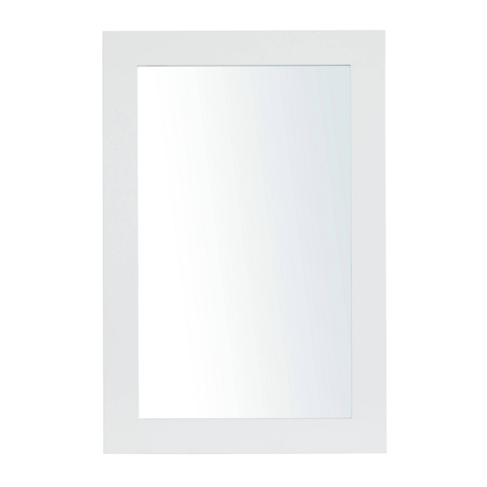 Photos - Wall Mirror 36" x 24" Contemporary Wood  White - Olivia & May