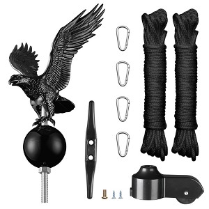 Yescom Flag Pole Parts Repair Kit  Eagle Cleat Clip Truck Pulley Rope - 1 of 4
