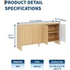 Sideboard Buffet Cabinet, Large Wood Fluted Coffee Bar Console Table with 4 Fluted Doors and Adjustable Shelf for Living Room, Kitchen, Entryway - 2 of 4