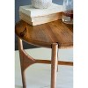 Round Mango Wood Accent Table – 20" Tall Natural Side Table by Kalalou - 2 of 3