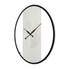 Olivia & May 31"X30" Wood Geometric Art Deco Inspired Line Art Decorative Wall Clock with Black Accents White - 4 of 4
