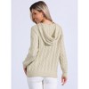 Jess by Meiko Women's Oversized Dropped Shoulder Cable Knit Hooded Sweater - 4 of 4