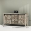 Aghana Digitals 59" Farmhouse Gray Wash Buffet Cabinet with Thick Top, Sliding Barn Doors, 4 - 3 of 4