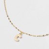 14K Gold Dipped Enamel "C" Initial Pendant Necklace - A New Day™ Gold/White - 4 of 4