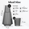 American Atelier Vintage Bedside Water Carafe with Tumbler, 37 Oz Ribbed Pitcher and Matching Drinking Glass Doubles as Lid, 4.5”x 9.25" - 4 of 4
