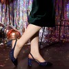 Allegra K Women's Plaid Cap Toe Slingback Chunky Heel Pumps - 2 of 4