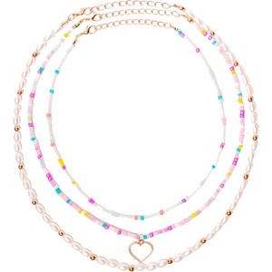 3-Layer Handmade Beaded & Pearl Necklace - Multi-Way Y2K Trendy Choker for Women - 1 of 4