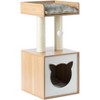 Cat Tree Play House Condo Cube Cave, Platform, Scratcher Post and Ball Toy - 3 of 4