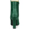 Allegra K Women's Halloween Faux Leather Pointed Toe Chunky High Heels Ankle Boots - 3 of 4